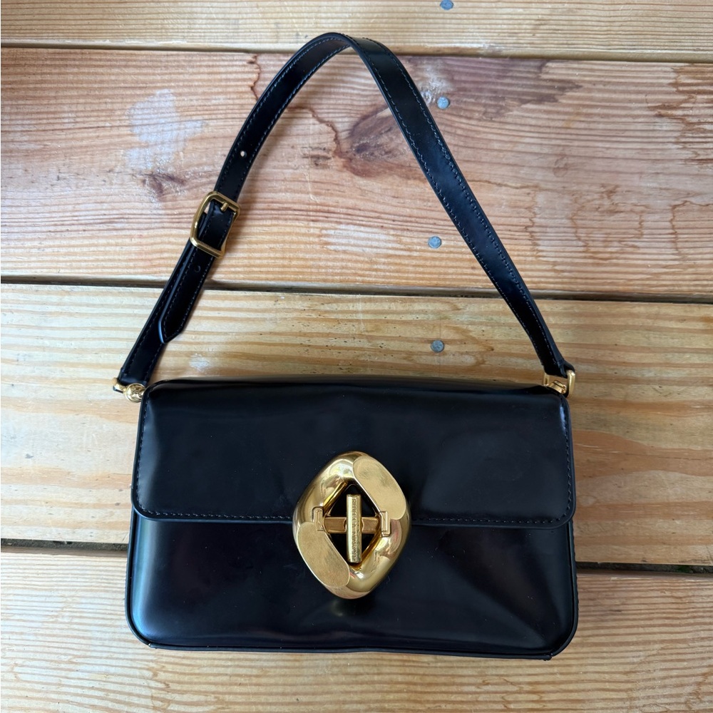 Rebecca Minkoff Small G Black Leather Shoulder Bag - Picture 2 of 4